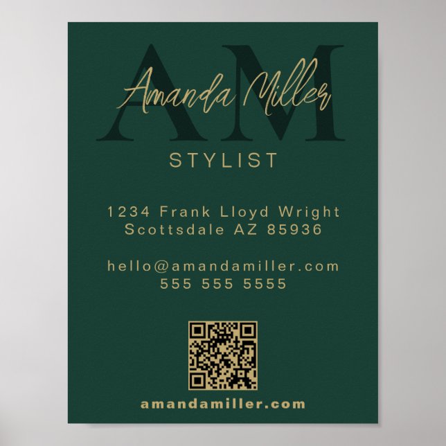 Affiche QR Code Moderne Minimaliste Monogramme Télécharger (Devant)