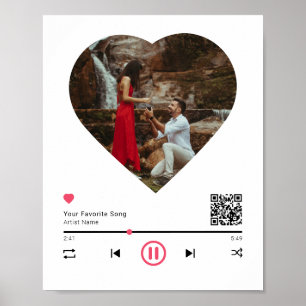 Affiche QR Code Toute Chanson Personnalisée Couple Anniver