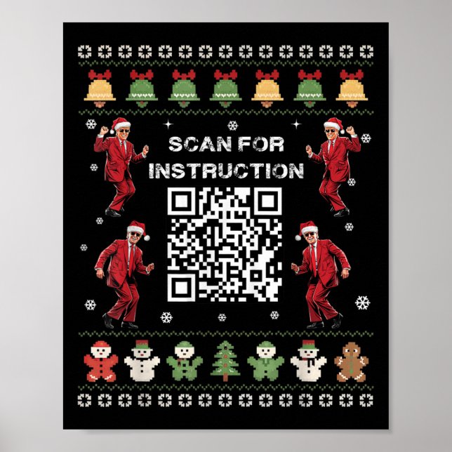 Affiche Qr Trump Dance Code Président Analyse De L'Instruc (Devant)