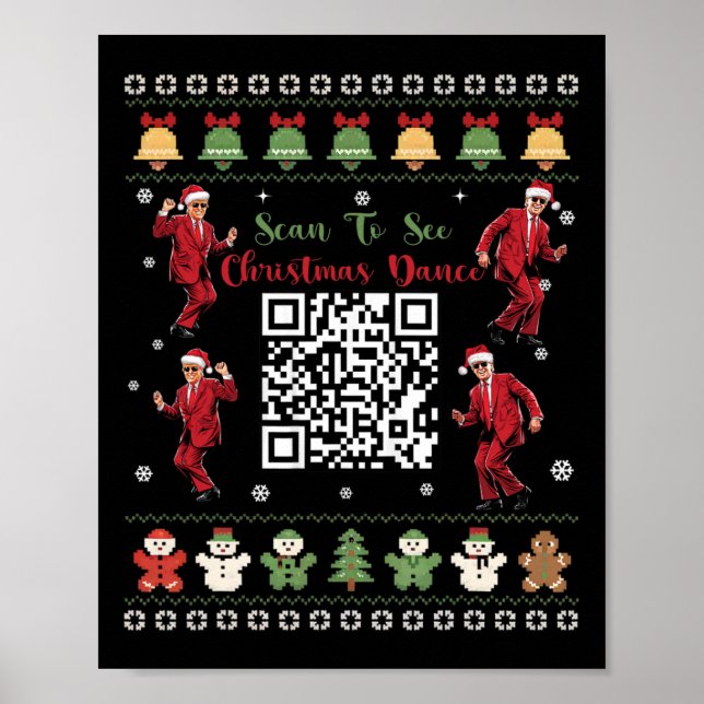 Affiche Qr Trump Dance Code President Dance Code Christmas (Devant)