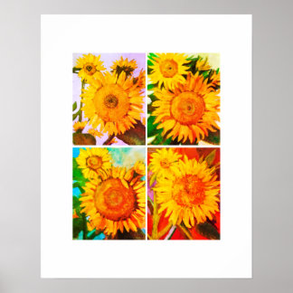 Affiche Quad tournesol