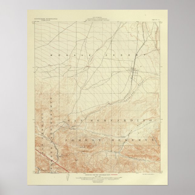 Affiche quadrangle Hesperia montrant San Andreas Rift (Devant)