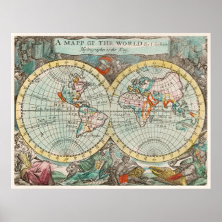 Affiche Quadro decorativo Mapa do Mundo