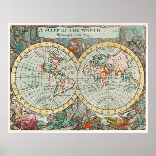 Affiche Quadro decorativo Mapa do Mundo (Devant)