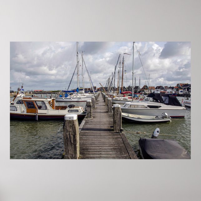 Affiche Quai avec bateaux et yachts à Marken Pays-Bas (Devant)