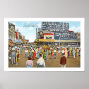 Affiche Quai de promenade vintage Atlantic City Imprimer