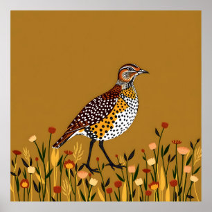 Affiche Quail Brown localisée Abstraite