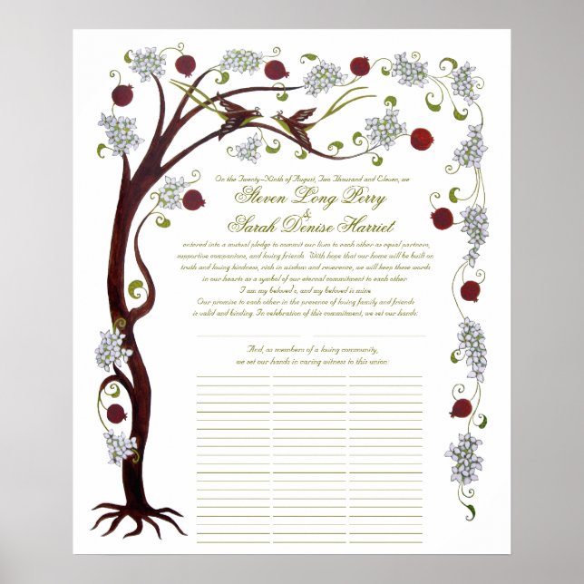 Affiche Quaker Mariage Tree of Life (60 invités) portrait (Devant)