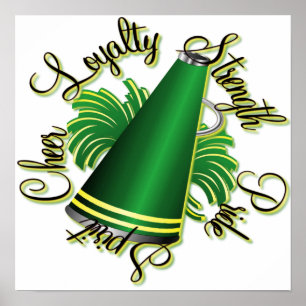 Affiche Qualités vertes et jaunes d'acclamation