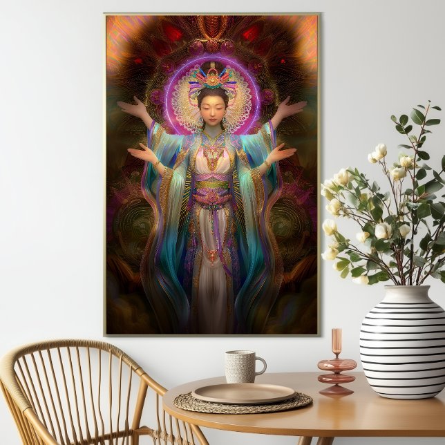 Affiche Quan Yin Coloré Visionary Goddess Art (Créateur téléchargé)