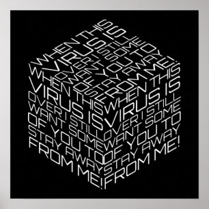 Affiche Quand ce virus sera terminé Cube de texte blanc