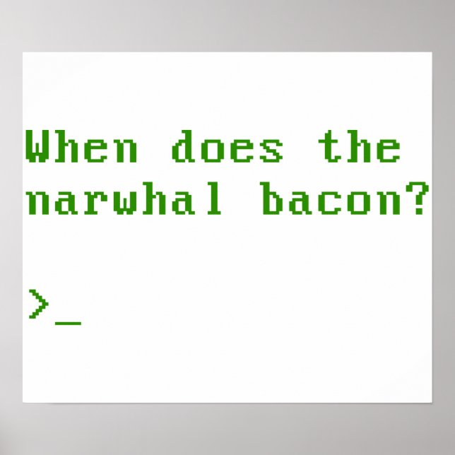 Affiche Quand la question Reddit VGA de Narwhal Bacon (Devant)