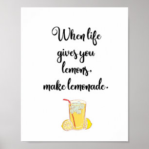 Affiche Quand la vie vous donne des citrons font de la lim