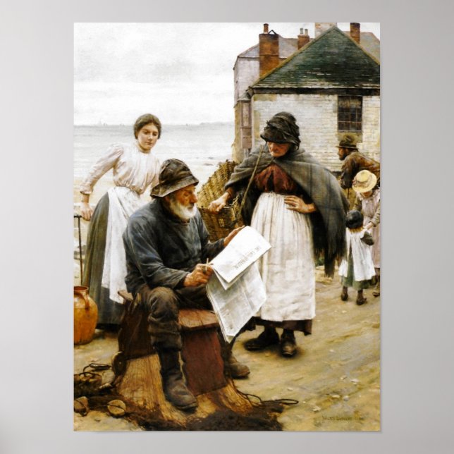 Affiche Quand Les Bateaux Sont Éloignés Walter Langley (Devant)
