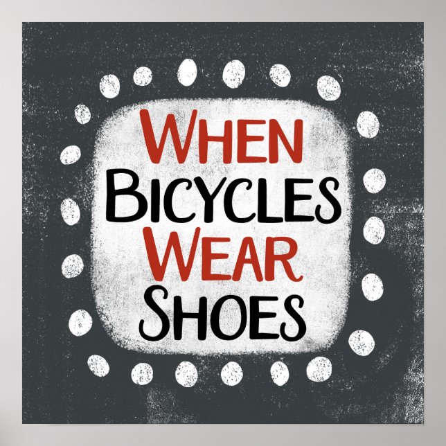 Affiche Quand les bicyclettes portent des chaussures Poste (Devant)