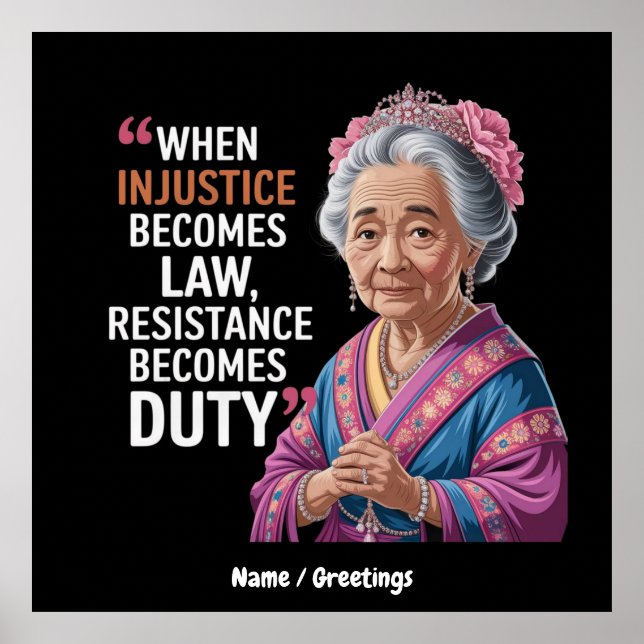 Affiche Quand l'injustice devient loi, la résistance devie (Devant)