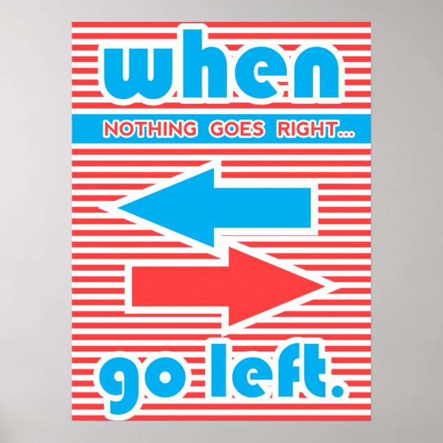 Affiche Quand Rien Ne Va À Droite Gauche, typographie (Devant)