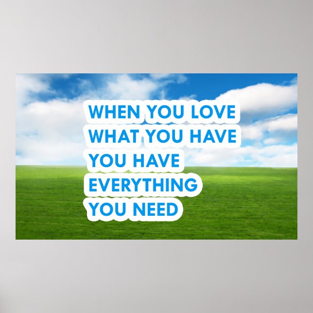 Affiche Quand tu aimes ce que tu as (Devant)