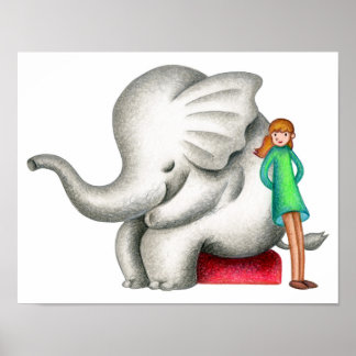 Affiche Quand un éléphant et une fille se réunissent.