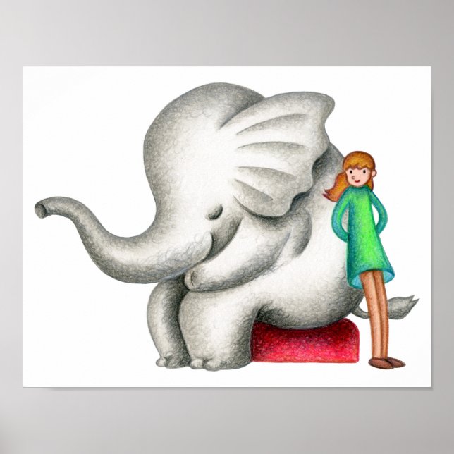 Affiche Quand un éléphant et une fille se réunissent. (Devant)