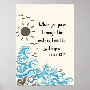 Affiche Quand vous traversez les eaux, la Bible chrétienne