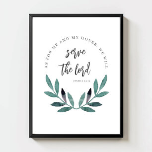 Affiche Quant à moi et ma maison Verset biblique minimalis