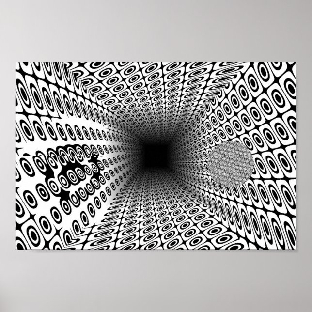Affiche Quantum Ramanujan Tunnel Geometric OP Art Pattern  (Devant)