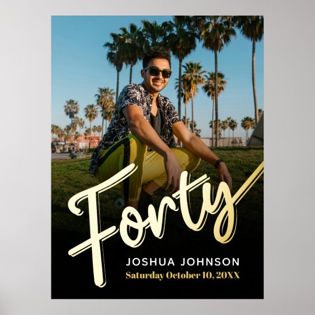 Affiche Quarante or noir photo 40e anniversaire (Devant)