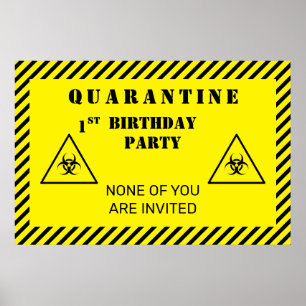 Affiche Quarantine Anniversaire Fête Tout âge Personnalisé