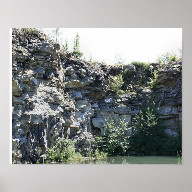 Affiche Quarry Granit Rock Cliff Wall Pond Nature (Devant)