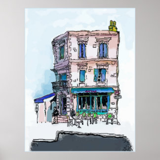 Affiche Quartier de Marigny, CAfe Tulip