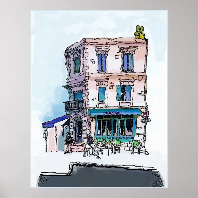 Affiche Quartier de Marigny, CAfe Tulip (Devant)