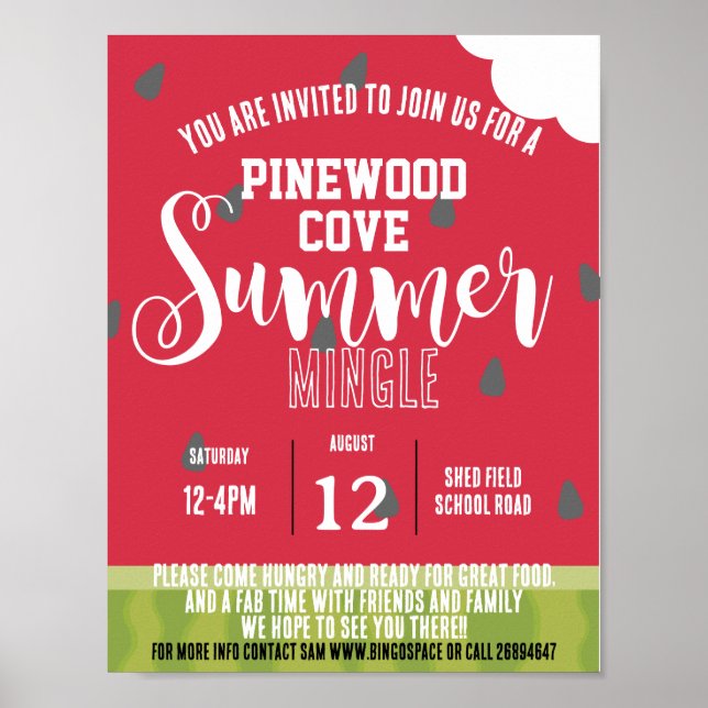 Affiche quartier de watermelon summer mingle party (Devant)