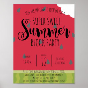 Affiche quartier d'été de watermelon block
