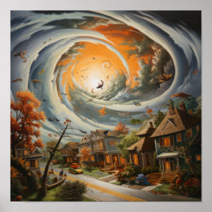 Affiche Quartier dévastateur des frappes d'ouragan - Puiss