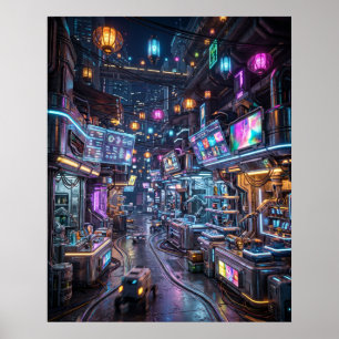 Affiche Quartier du Marché Néon