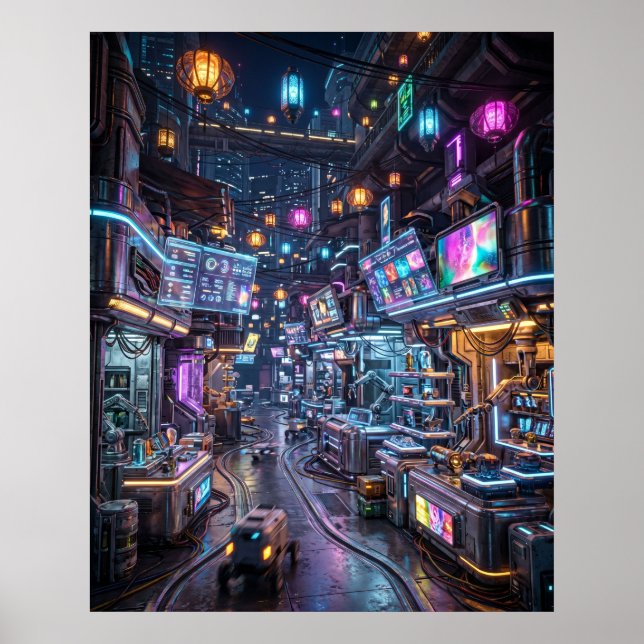 Affiche Quartier du Marché Néon (Devant)