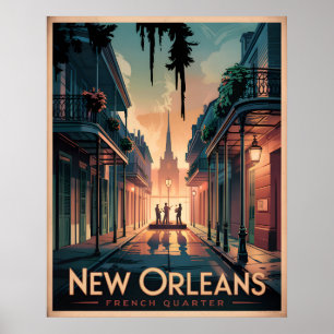 Affiche Quartier français de la Nouvelle-Orléans