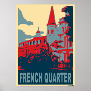 Affiche Quartier français en bleu