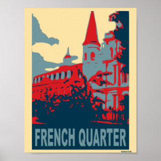 Affiche Quartier français en bleu