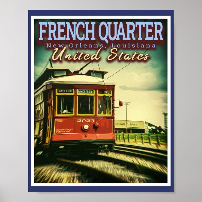 AFFICHE QUARTIER FRANÇAIS - STREETCARS NEW ORLEANS LOUISIA (Devant)