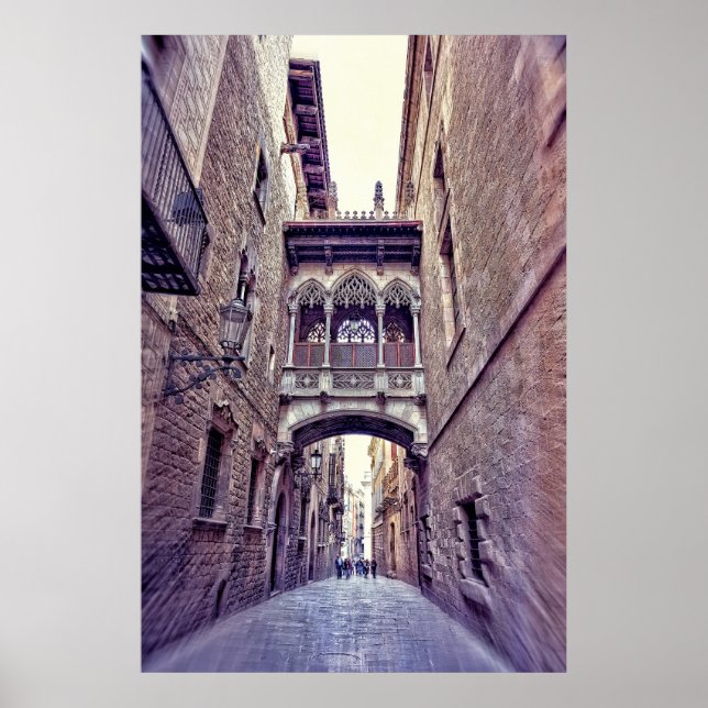 Affiche Quartier gothique à Barcelone, Espagne (Devant)