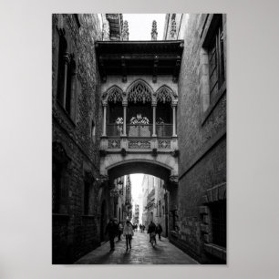 Affiche Quartier gothique Architecture de Barcelone