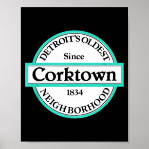 Affiche quartier historique de Detroit Corktown Me