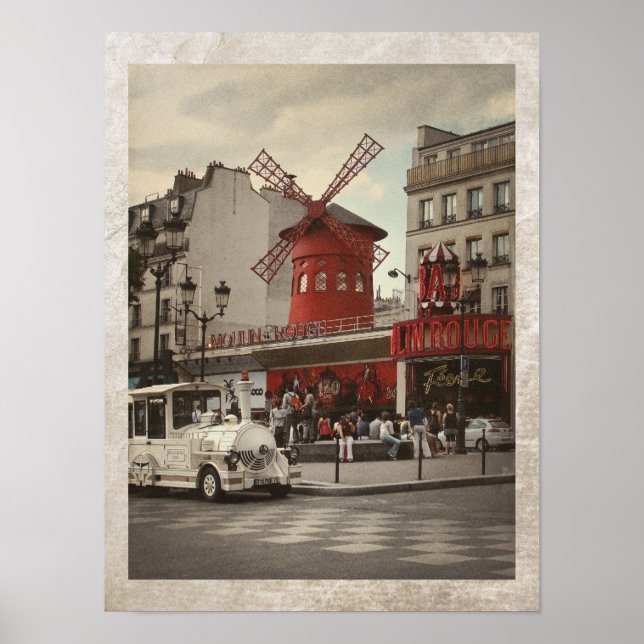 Affiche Quartier Pigalle Paris Cabaret français (Devant)