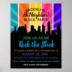 Affiche Quartier rocher le bloc Bloquer l'invitation du Pa