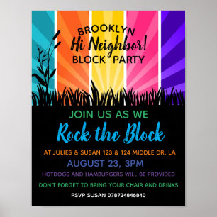 Affiche Quartier rocher le bloc Bloquer l'invitation du Pa