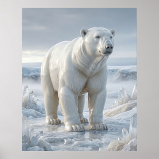 Affiche Quartz Porcelaine Ours Polaire