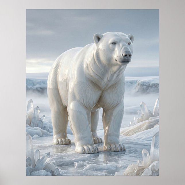 Affiche Quartz Porcelaine Ours Polaire (Devant)