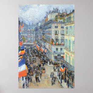 Affiche Quatorze Juillet, Rue Daunou par Childe Hassam